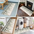 thumbnail image 5 of Kitchen Runner 2 x 6 Ft, Green Eucalyptus Non-Slip Residential Carpet, Farmhouse Weeping Leaves on Linen Indoor Crawling Mats Runner Rugs for Living Room/Dining Room/Bedroom, 5 of 9