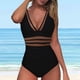 thumbnail image 5 of MKLEKYY Trajes De Baño Dama Women Mesh 1 Piece Swimwear Push Up Padded Bikini Swimsuit Training Athletic Swimwear Sport Shirred Tank Swimwear Vintage Bathing Suits, 5 of 6