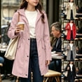 thumbnail image 2 of Kids Long Sleeve Casual Windbreaker Coat, Girls Hooded Lightweight Jacket with Drawstring Waist, Soft Lining Outerwear Jacket for Spring Fall Daily Wear, 2 of 9