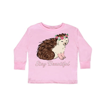 

Inktastic Stay Beautiful Flower Crown Hedgehog Gift Toddler Boy or Toddler Girl Long Sleeve T-Shirt