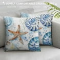 thumbnail image 3 of JRXY Nautical Coastal Throw Pillow Covers Ocean Themed Beach Seashell Coral Starfish Pillows Case Soft Cushion Covers for Outdoor Sofa Home Decor White, 3 of 5