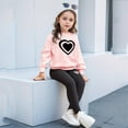 thumbnail image 3 of Tiijoy Big Girls Casual Outfits Heart Print Sweatshirt and Leggings Set, Sizes 9-10, 3 of 6