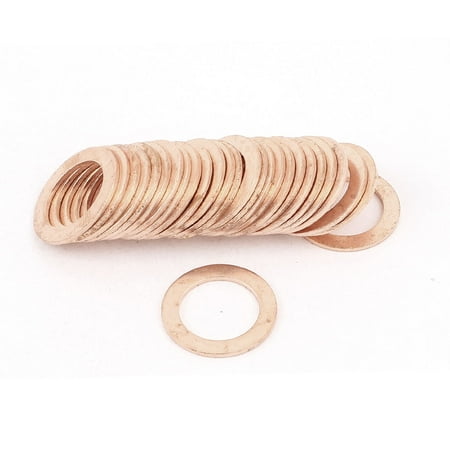 - 30PCS 18mm OD 12mm ID 1mm Thick Copper Washer Flat Ring Oil Brake Line Seal