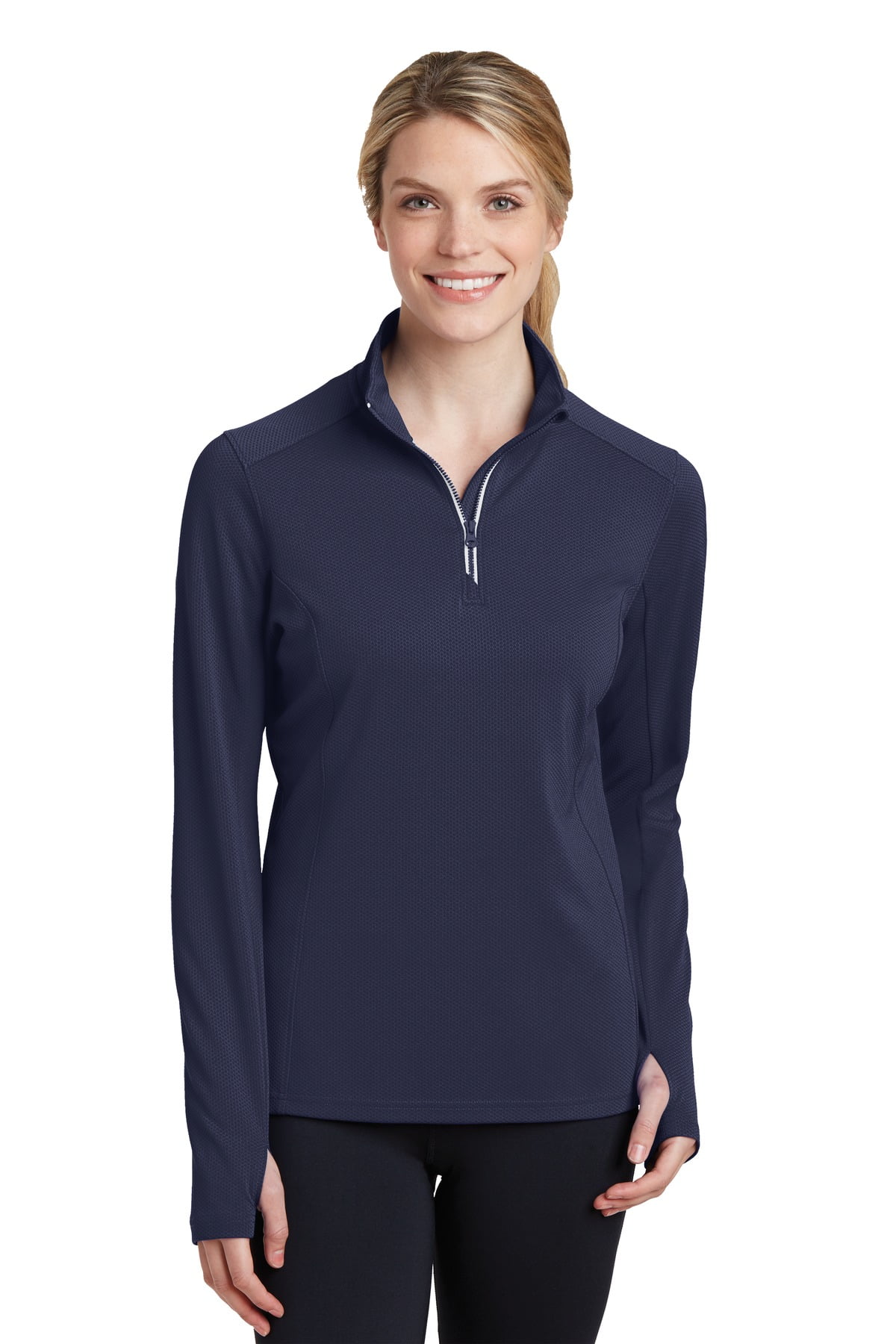 Sport-Tek Ladies Sport-Wick Textured 1/4-Zip Pullover. LST860