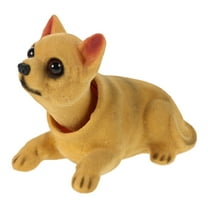 Clispeed Car Interior Decoration Bobblehead Dog Dog Head Figurine Light Brown 1Pack