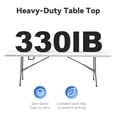 thumbnail image 3 of 4 Foot Foldable Table - Sturdy, Heavy Duty and Portable for Party, Dining, Picnic, Outdoor, Home, Party, Hold up to 330 lb (White, 4 Foot Table Cloth Included), 3 of 5