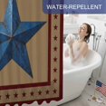 thumbnail image 6 of Flag Day Shower Curtain, 72" x 72", Retro Blue Star Red Brown Stars Border Waterproof Bathroom Curtain Washable Shower Curtain Set with 12 Hooks, 6 of 9