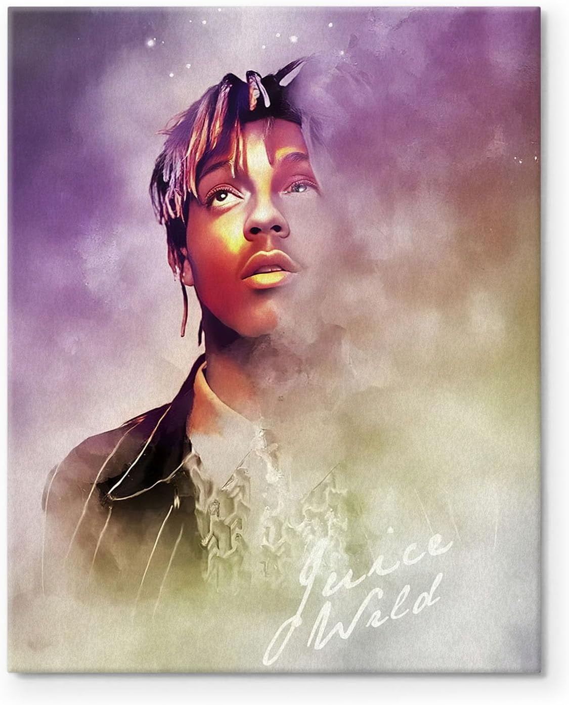 P&L Art Juice Wrld Canvas Wall Art, Rapper Singer Album Cover and Poster Framed Print Art, Aesthetic Canvas Wall Art for Bedroom or Living Room Wall Decor Gift 16x20inch
