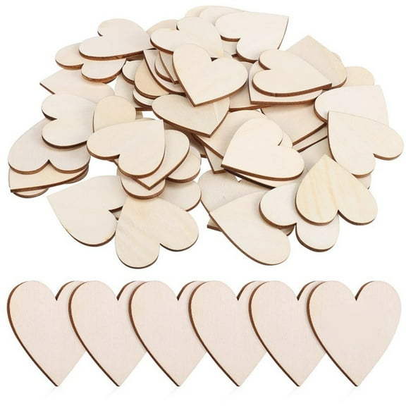 50 Pcs Wood Hearts For Crafts Unfinished Cutout Shape Wooden Crafts Wooden Heart Ornaments For Diy/ 5cm50 log love DIY decorative wood pieces laser cut peach heart graffiti patches