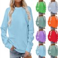 thumbnail image 3 of Plus Size Oversized Sweatshirts for Women Loose Fit Christmas Oversized Shirts for Women Casual Basic Top Long Sleeve Sweatshirts Fashion Gradient Pullover Tops Crew Neck Fall Sweatshirts for Women, 3 of 4