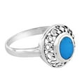 thumbnail image 3 of Exquisite Swirl Frame Oval Blue Turquoise Sterling Silver Band Ring for Female Anniversary-10, 3 of 4