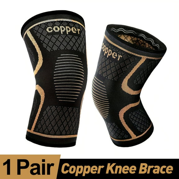 2-Pack Copper Ion Sports Knee Pads, Breathable Non-Slip Outdoor Basketball Fitness Running Basketball Fitness Knee Pads