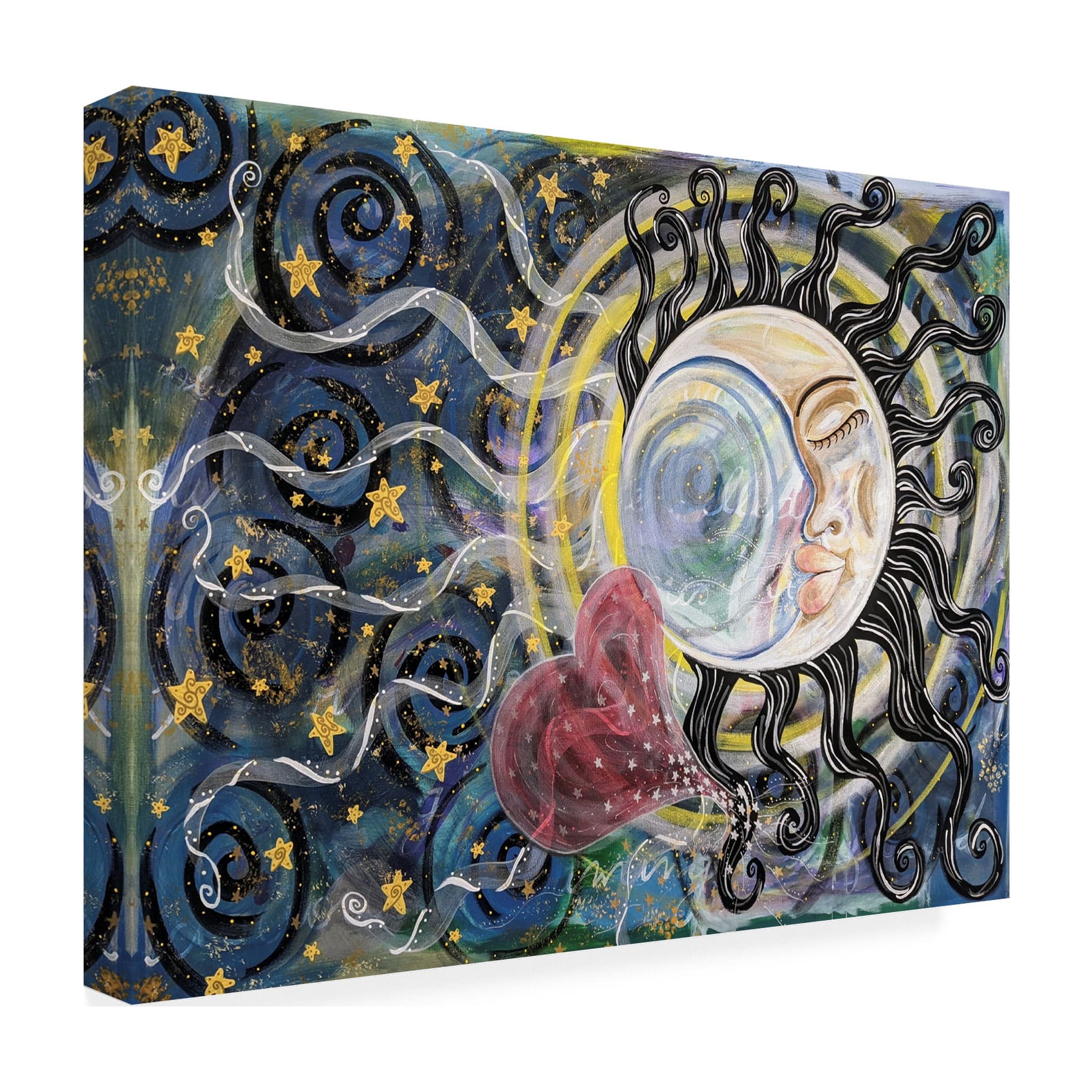 Canvas Wall Art - Rev. Dr. Angela Yarber 'Moon Goddess' Wall Art for Living Room, Bedroom, or Office DÃ©cor by Trademark Fine Art - 47 x 35 Inches