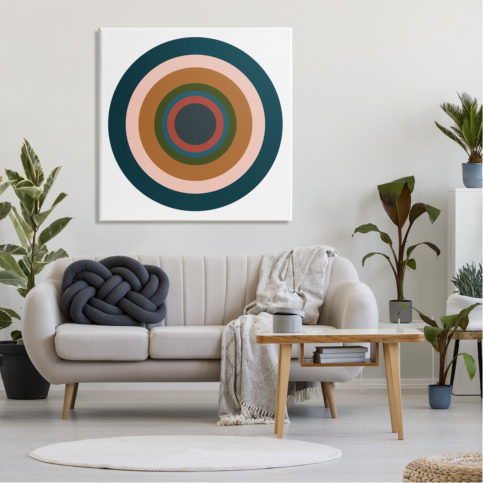 Stupell Industries Contemporary Muted Circles Abstract Painting Gallery Wrapped Canvas Art Print Wall Art, 36 x 36