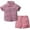 Pink, variant on Mqqzkk Boys Clothes Shorts Sets Printed Short Sleeve Button Shirt and Shorts Two Pieces for Kids Summer Outfits（1-5Years)