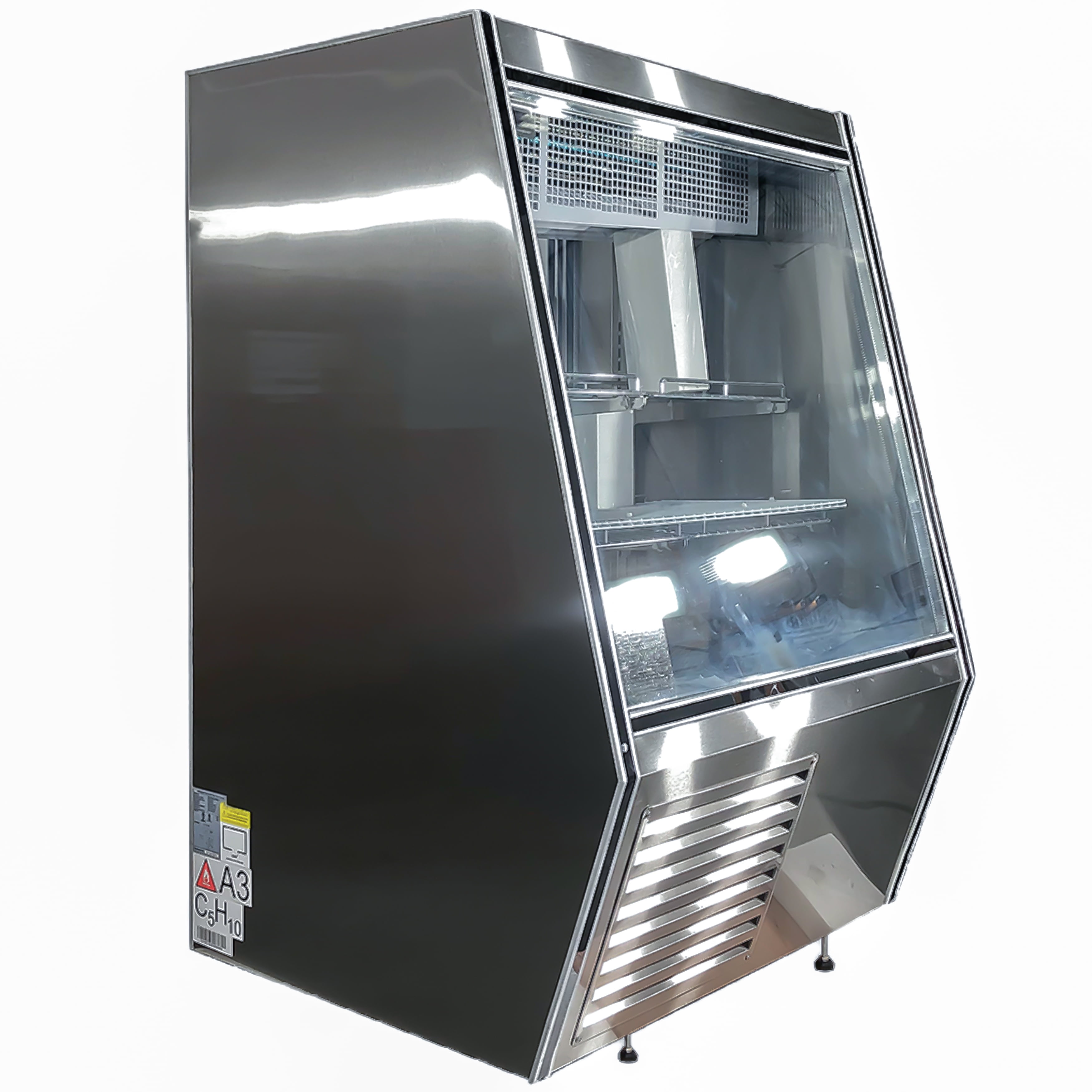 NSF 36 in. Commercial Refrigerated Case Display Refrigerator 16.5 Cu.Ft. Stainless Steel Refrigerator Cooler Case