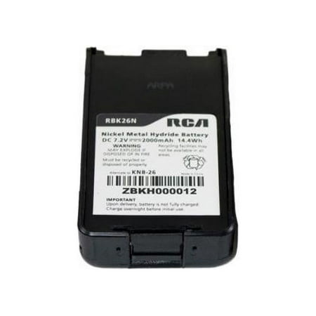 Genuine RCA RBK26N Handheld Radio Battery | Nickel Metal Hydride | High Capacity | 2000mAh / 14.4Wh | 7.2V REPLACES KENWOOD KNB-26