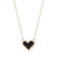 thumbnail image 1 of Collar Kendra Scott Ari Corazón Baño de Oro con Drusa Negra, 1 of 3