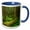 Blue/White, variant on 3drose, Washington, Olympic Np, Hoh Rainforest - Us48 Dsv0088 - David Svilar, 11oz Two-tone Green Mug