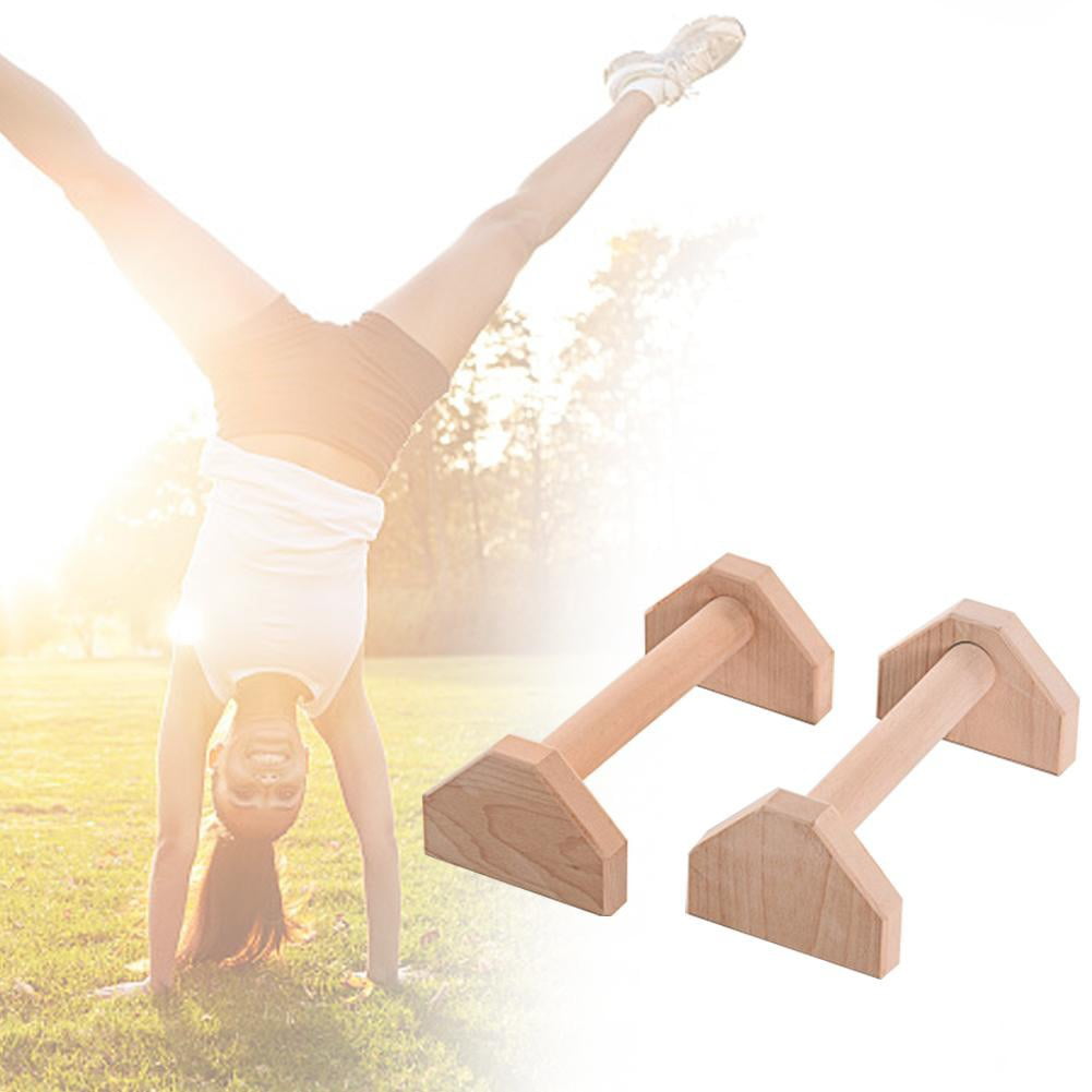 30CM Wooden Calisthenics Gymnastics Parallettes Handstand Fitness Pushup Bars 