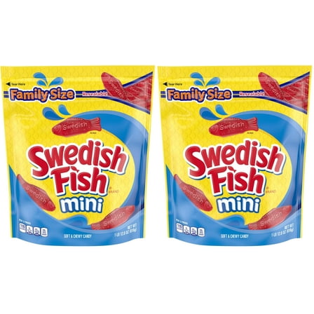 2 x - SWEDISH FISH Mini Soft & Chewy Candy, Family Size, 1.8 lb (Pack of 2)