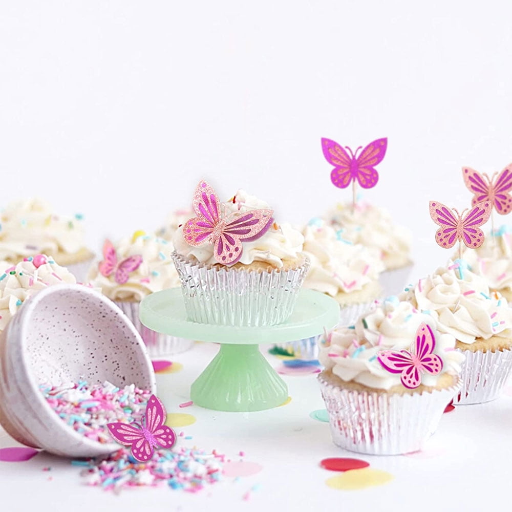 13pcs 3D Butterfly Cake Toppers, for Girls Women's Birthday Cake Decorations Butterfly Party DecorationsStyle:Style 1;