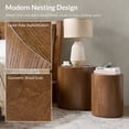 thumbnail image 3 of Tina's Home Round Nesting Side Table Set of 2, Modern Coffee Table Set for Living Room, Bedroom, Small Spaces, Walnut, 3 of 7