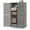 Mix Gray, variant on TerraOutfit Rattan Outdoor Storage Cabinet, Patiojoy Outdoor Cabinet with 2 Adjustable Shelves, 4 Doors, Patio Storage Deck Box Table for Patio Garden Poolside