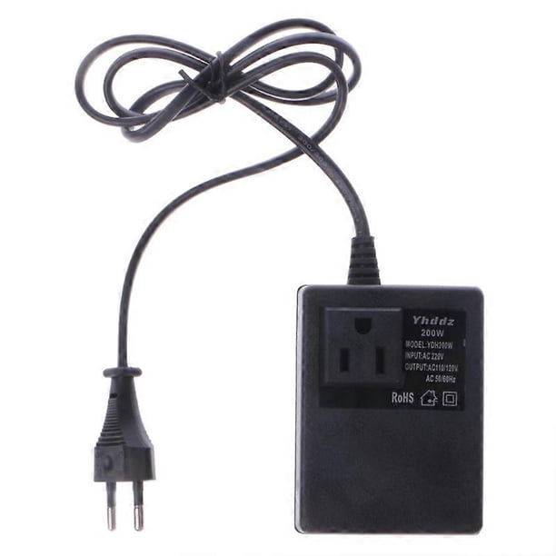 Mdhpklaur 200W Voltage Converter – AC 220V To 110V Step-Down Transformer With EU Plug, Compact Travel Adapter