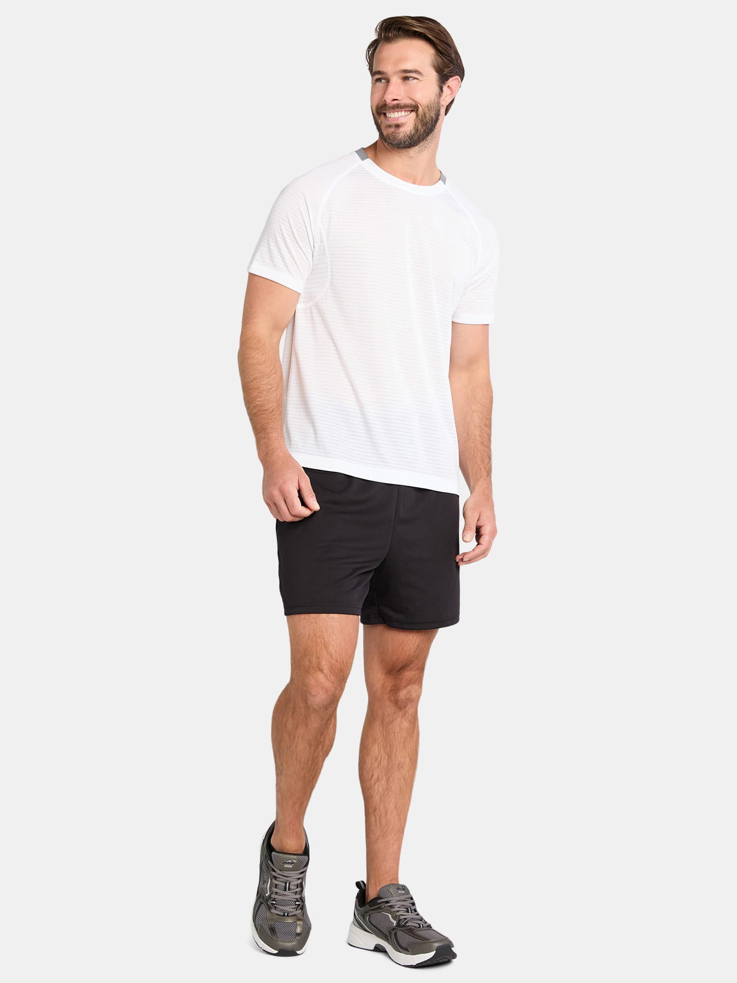 Athletic Works Men's and Big Men's Mixed Media Tee, Sizes XS-5XL