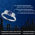 thumbnail image 2 of Gem Stone King 925 Sterling Silver Blue Created Sapphire and White Topaz Engagement Ring for Women | 2.20 Cttw | Round 6MM | Gemstone September Birthstone | Size 8, 2 of 6