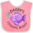 thumbnail image 3 of Inktastic Daddy's Fishing Buddy with Cute Purple Fish Boys or Girls Baby Bib, 3 of 4