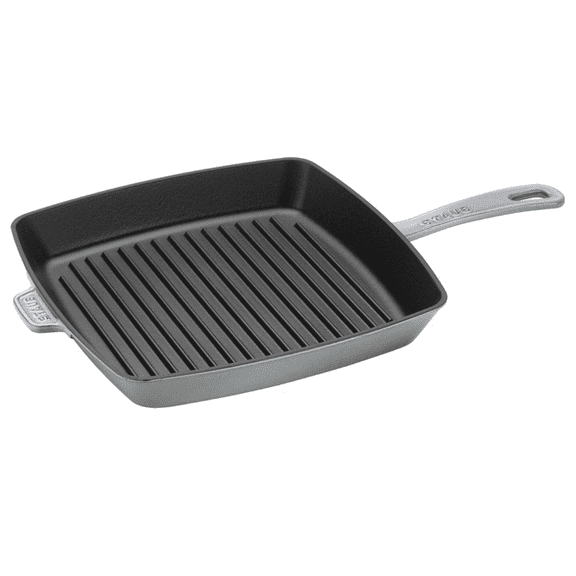 Staub Cast Iron Square Grill Pan Graphite Grey 10.2-inches x 10.2-inches, Made In France