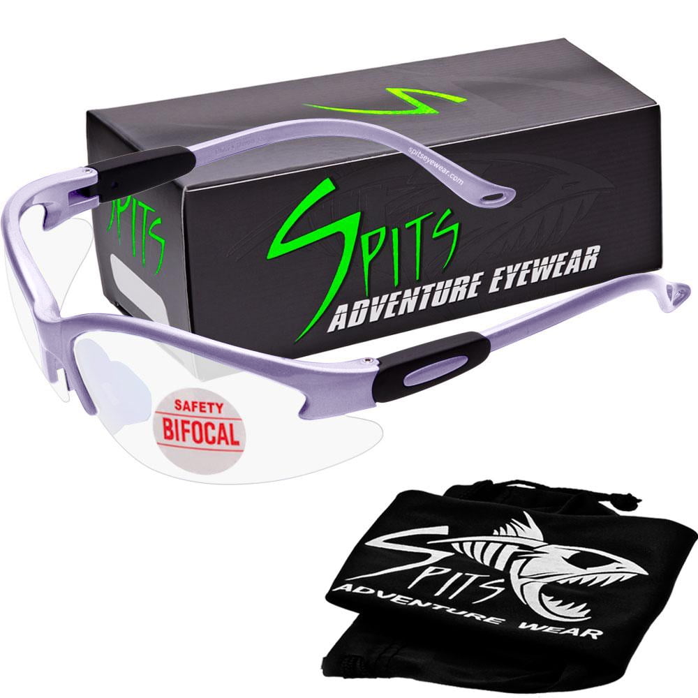 Spits Eyewear Cougar Magnifying Bifocal Safety Glasses (Frame Color Powder Lilac Pastel Purple