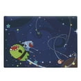 thumbnail image 1 of Space Cat Cutting Board, Cartoon Kittens Alien Creatures Stars Planets on Abstract Backdrop, Decorative Tempered Glass Cutting and Serving Board, Large Size, Green Brown Dark Blue, by Ambesonne, 1 of 1