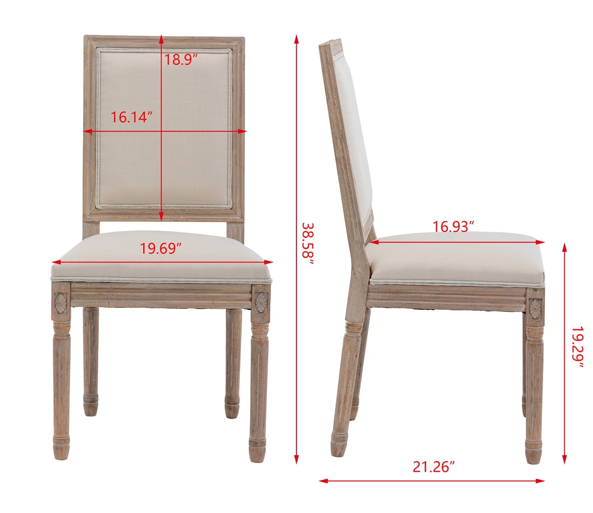 Furnimart Vintage French Dining Chairs Set of 2 — Furnimart Inc