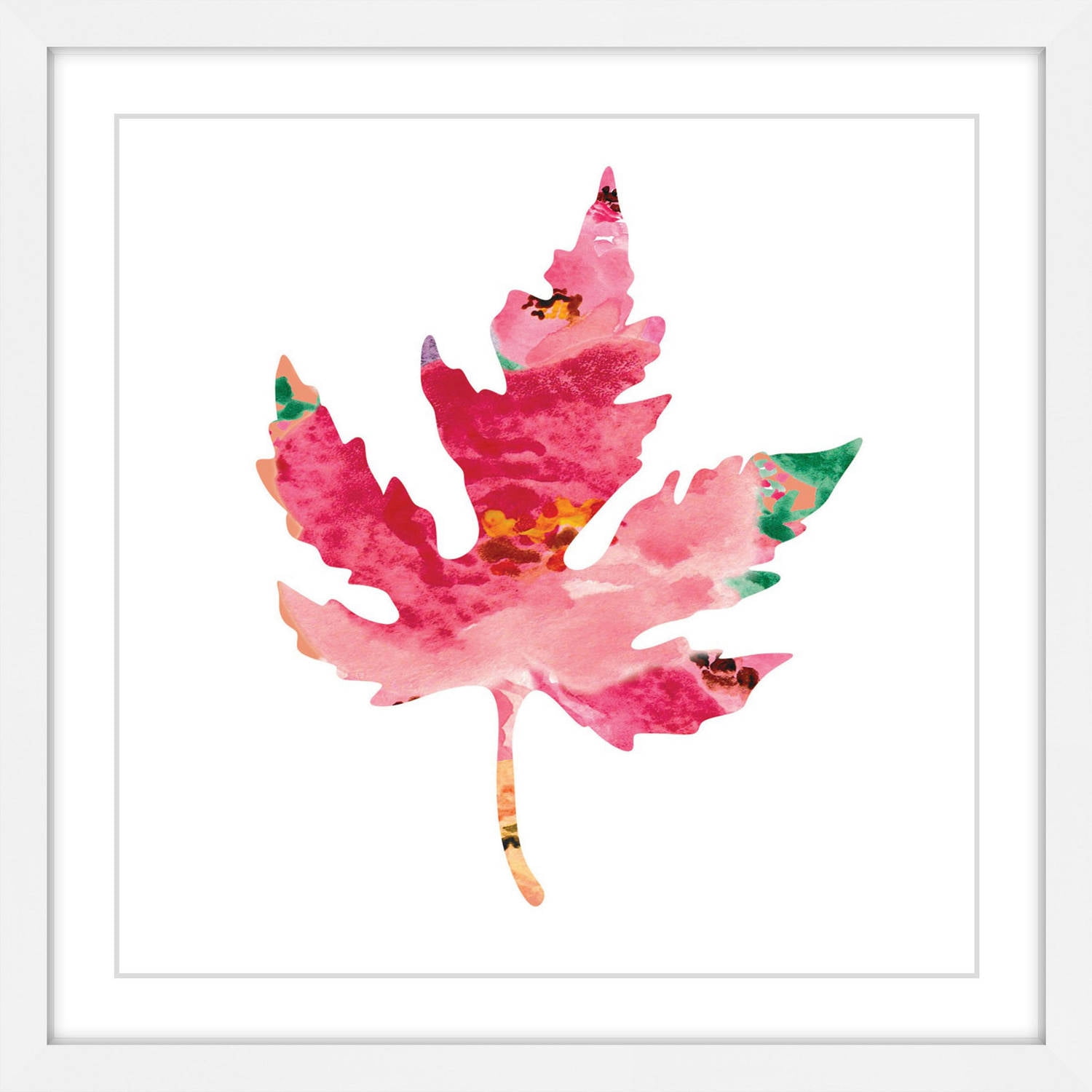 Marmont Hill "Floral Oak Leaf" by Diana Alcala Framed Painting Print