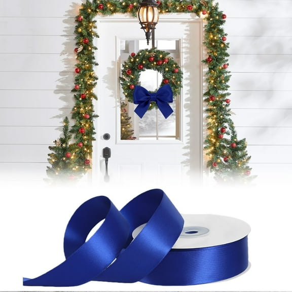 ERTZAE Double Faced Light Pink Pink Satin Ribbon,1” X Continuous 25 Yards,Use For Bows Bouquet,Gift Wrapping, Shower,Floral Arrangement Blue