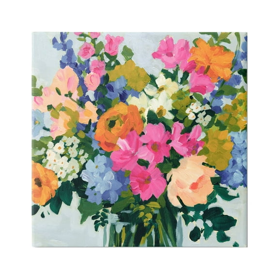 Stupell Industries Vivid Bouquet Blooms Botanical & Floral Painting Gallery Wrapped Canvas Art Print Wall Art, 17 x 17