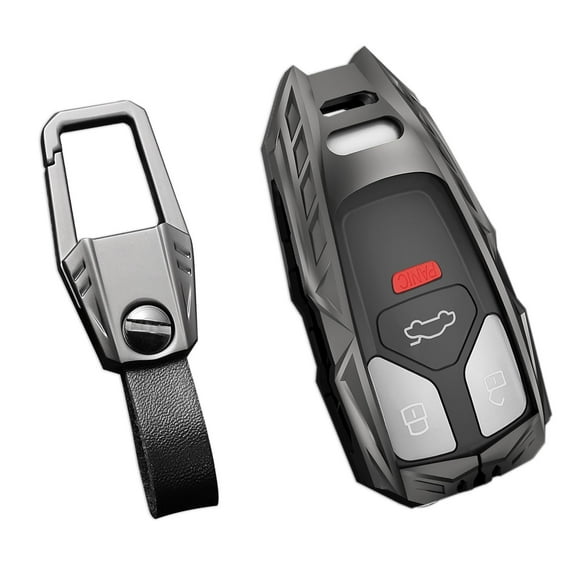 For Audi Key Fob Cover,Keychain,Zinc Alloy Protection Car Key Case Compatible with Audi Smart Remote Keyless Entry Keyshell Accessories