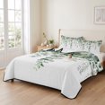 thumbnail image 2 of King Quilt Set 96''x106'', Retro Eucalyptus Leaves Lightweight Summer Bedspread Coverlet Set with 2 Pillow Shams, Rustic Pastoral Botanical Breathable All Season Quilt Bedding for Bedroom/Guest Room, 2 of 9