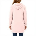thumbnail image 3 of Resicozy Long Hoodies for Women Zip Up Double Zipper Solid Color Jacket Tunic Sweatshirts Fall Winter Fashion Clothes Pink L, 3 of 7