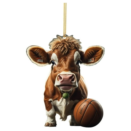 

2D Acrylic Christmas Sports Cow Christmas Tree Ornaments Acrylic Sports Cow Independent Day Vintage Garland 99 Ft Door Way Hangings Large Decorative Easter Eggs That Open