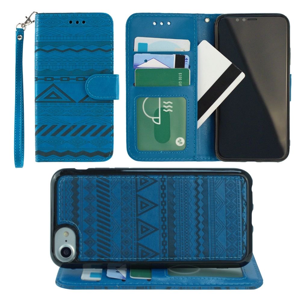 iPhone X Wallet Case, Slim PU Leather Laser Cut Design with Matching