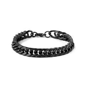 Coastal Jewelry Black Plated Stainless Steel Curb Chain Bracelet
