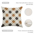 thumbnail image 4 of Black And Gold Argyle Harlequin Linen Throw Pillow Covers 24"x24" Decorative Cushion Cases with Hidden Zipper for Sofa, Couch, Bed, Living Room–No Insert Made in USA, 4 of 7