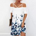 thumbnail image 2 of Moda mujer casual sexy hombro frío impresión verano manga corta vestido Fridja  bnh720, 2 of 4