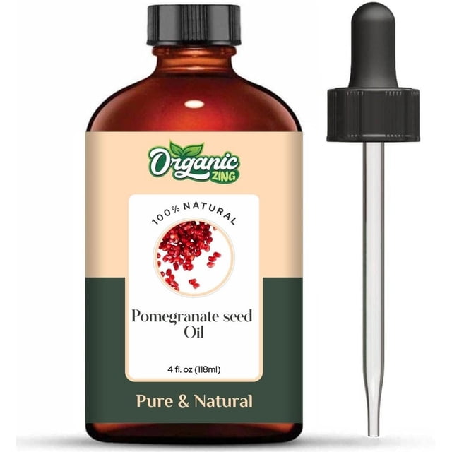 Aceite de Semilla de Granada Organic Zing Natural para Cuidado de Piel, Rostro y Cabello