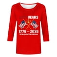 thumbnail image 4 of ZJXFGS Women's Casual 3/4 Sleeve T-Shirts,Printed Cute Tunic Tops Women's Tops, Tees & Blouses Women'S Tops Casual Blouses Basic Tees Workout Y2K Clothes Slim Fit Tunic Top Red 3XL, 4 of 4