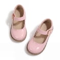thumbnail image 4 of Rexoro Girls Mary Janes Dress Shoes Faux Patent Leather Hook Loop Toddler Flats for Wedding Party, 4 of 7